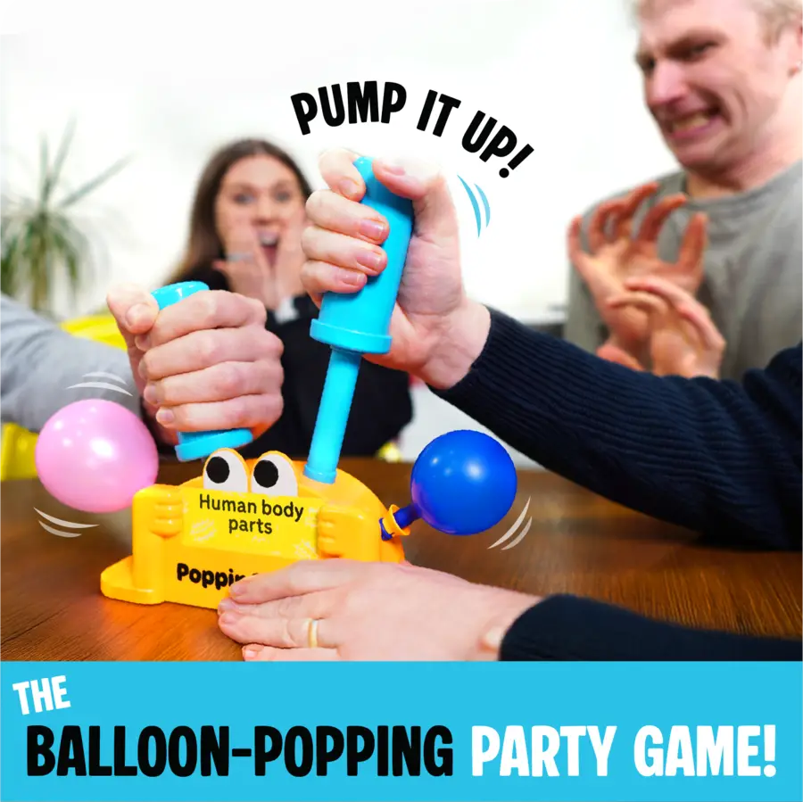 Pump it up! Players pumping a balloon in Poppin Panic